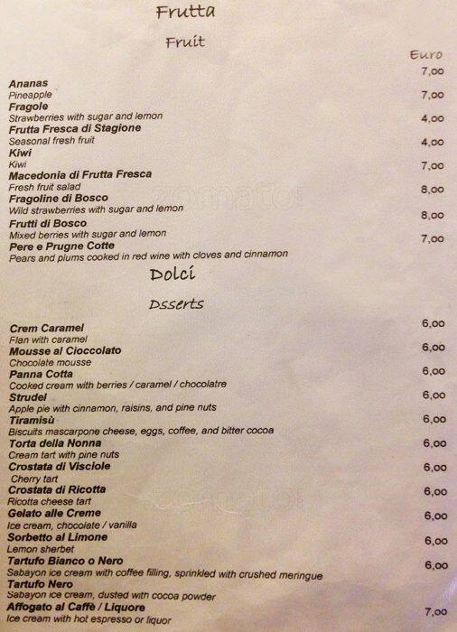 D'Annunzio Oreste menu