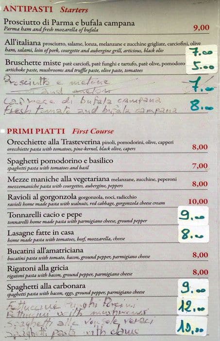 La Locanda Menu Menu For La Locanda Borgo Roma