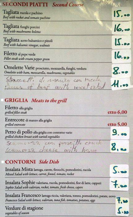 Carta de La Locanda Ristorante Pizzeria