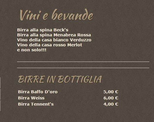 Carta de La Locanda Ristorante Pizzeria