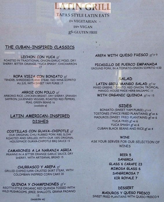 Latin Grill Express Menu, Menu for Latin Grill Express, Fisherman's Wharf, San Francisco