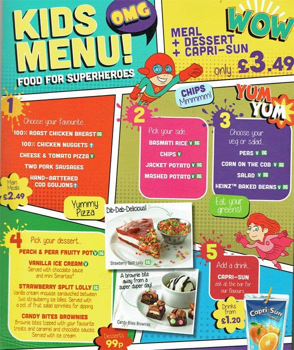 The Hendon menu