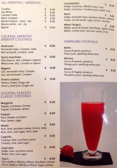 Menu di Rinascente Milano 