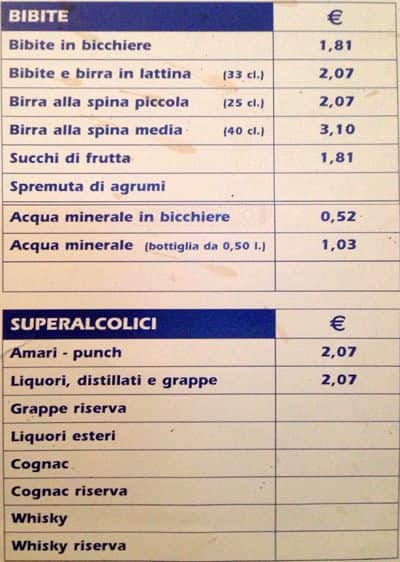 Menu di Cervò Cafè 