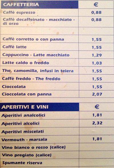 Menu di Cervò Cafè 