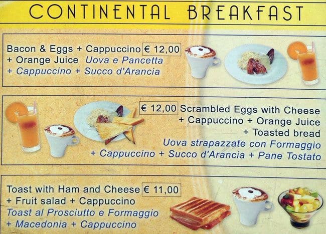 Menu di Vizi & Stravizi 