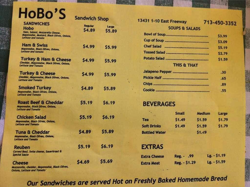 Hobo's Sandwich Shack Menu Urbanspoon/Zomato