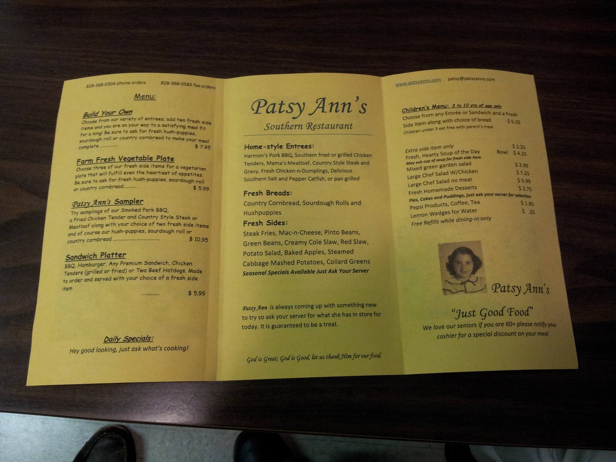 Patsy Ann's Southern Restaurant Menu Urbanspoon/Zomato