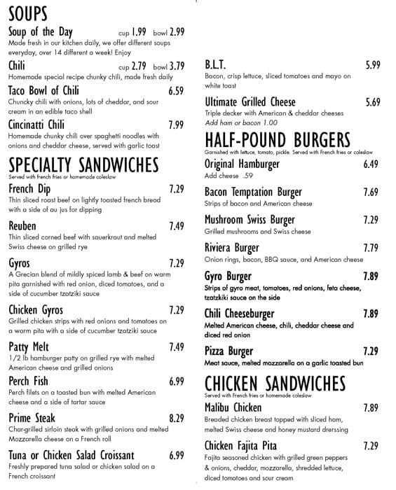 Menu at Oasis Family Restaurant, Three Rivers, 656 US-131