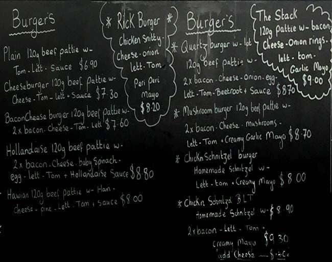 Menu at Quartz Cafe, Morphett Vale