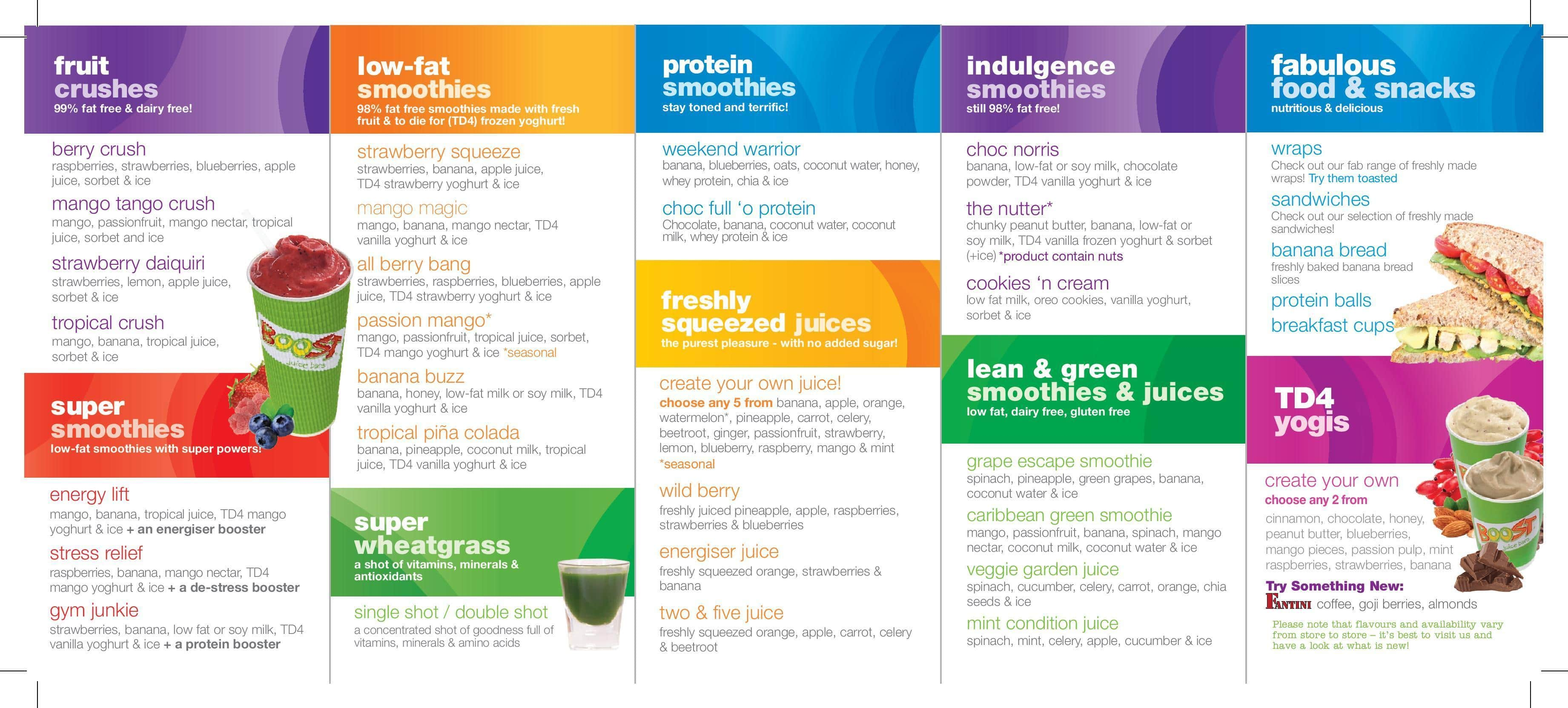 Boost Juice Menu, Menu for Boost Juice, Hillcrest, Durban - Zomato SA