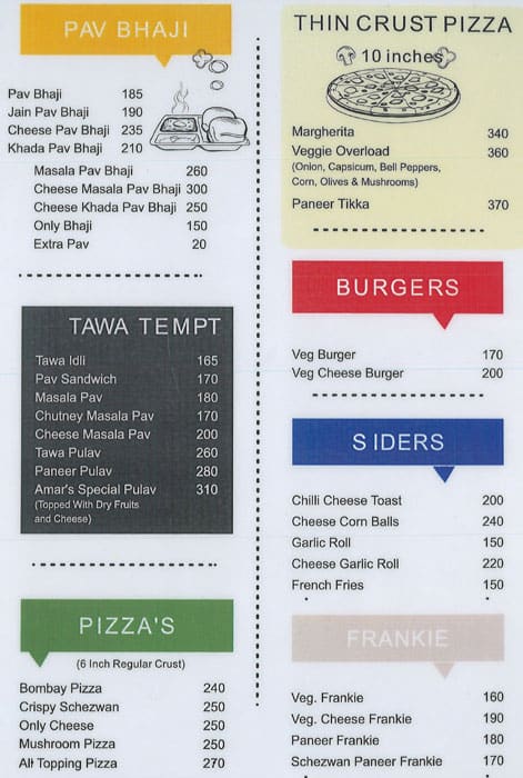 Amar Fast Food & Juice Center menu