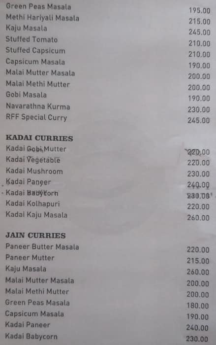 Rajathadri Food Fort menu