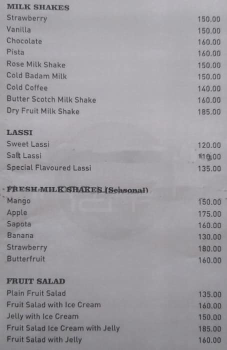 Rajathadri Food Fort menu