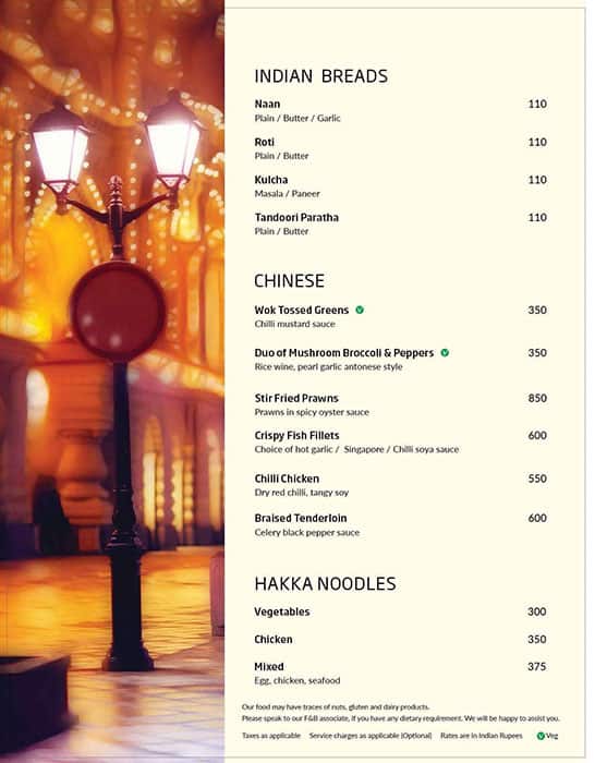Main Street - The Residency Towers menu