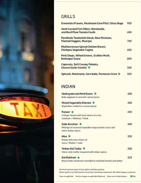 Main Street - The Residency Towers menu
