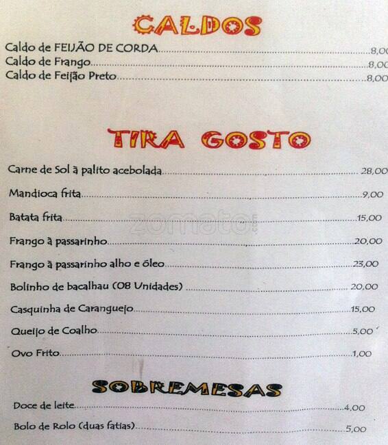 Feijão Verde cardápio