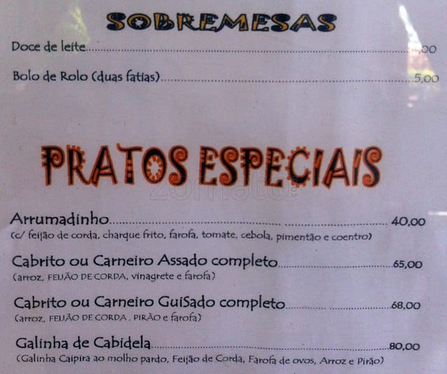 Feijão Verde cardápio