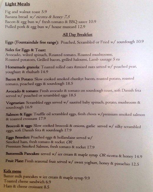 Lyons R.A.W. Menu, Menu for Lyons R.A.W., Drummoyne, Sydney