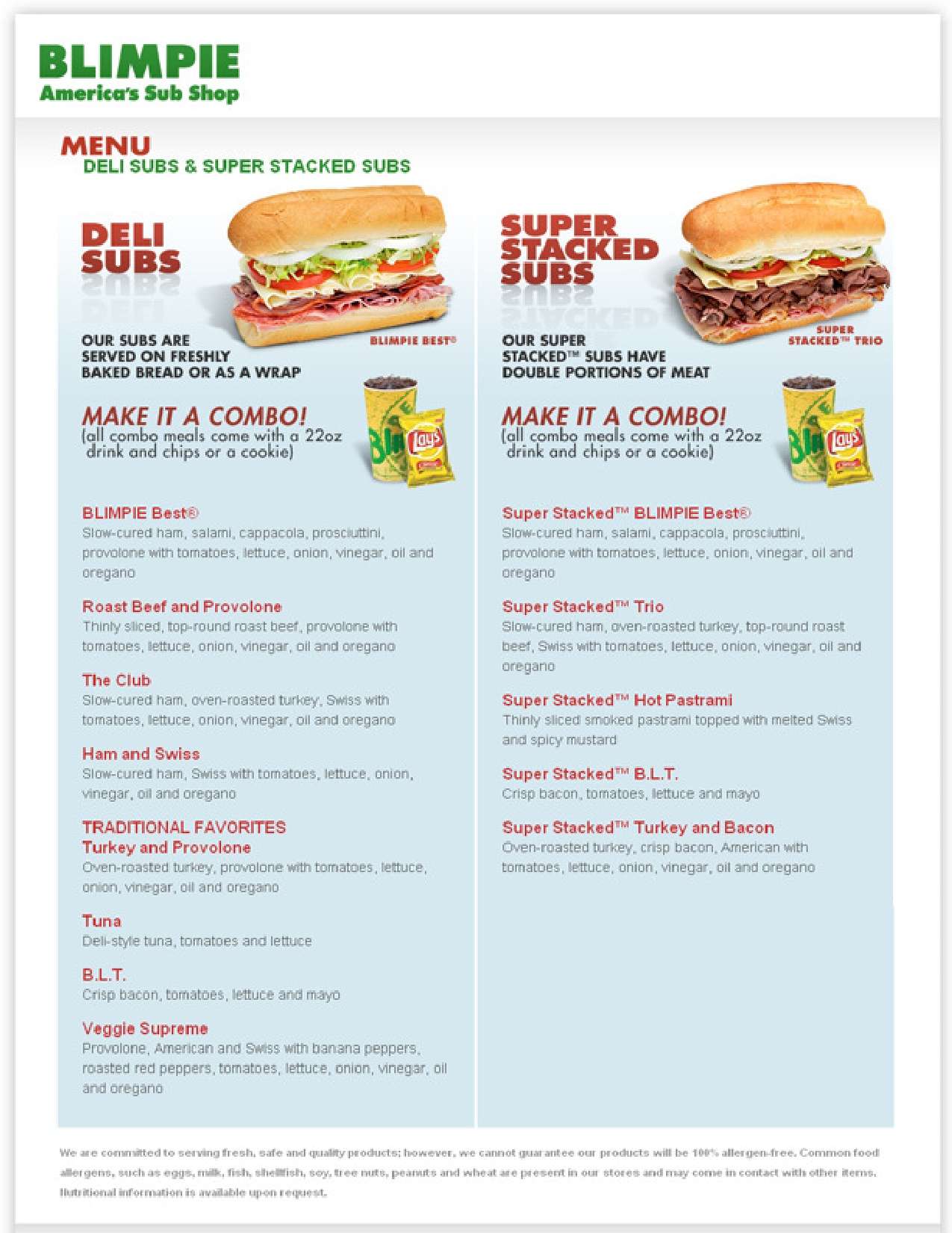 Blimpie Menu, Menu for Blimpie, Jupiter, Miami Urbanspoon/Zomato