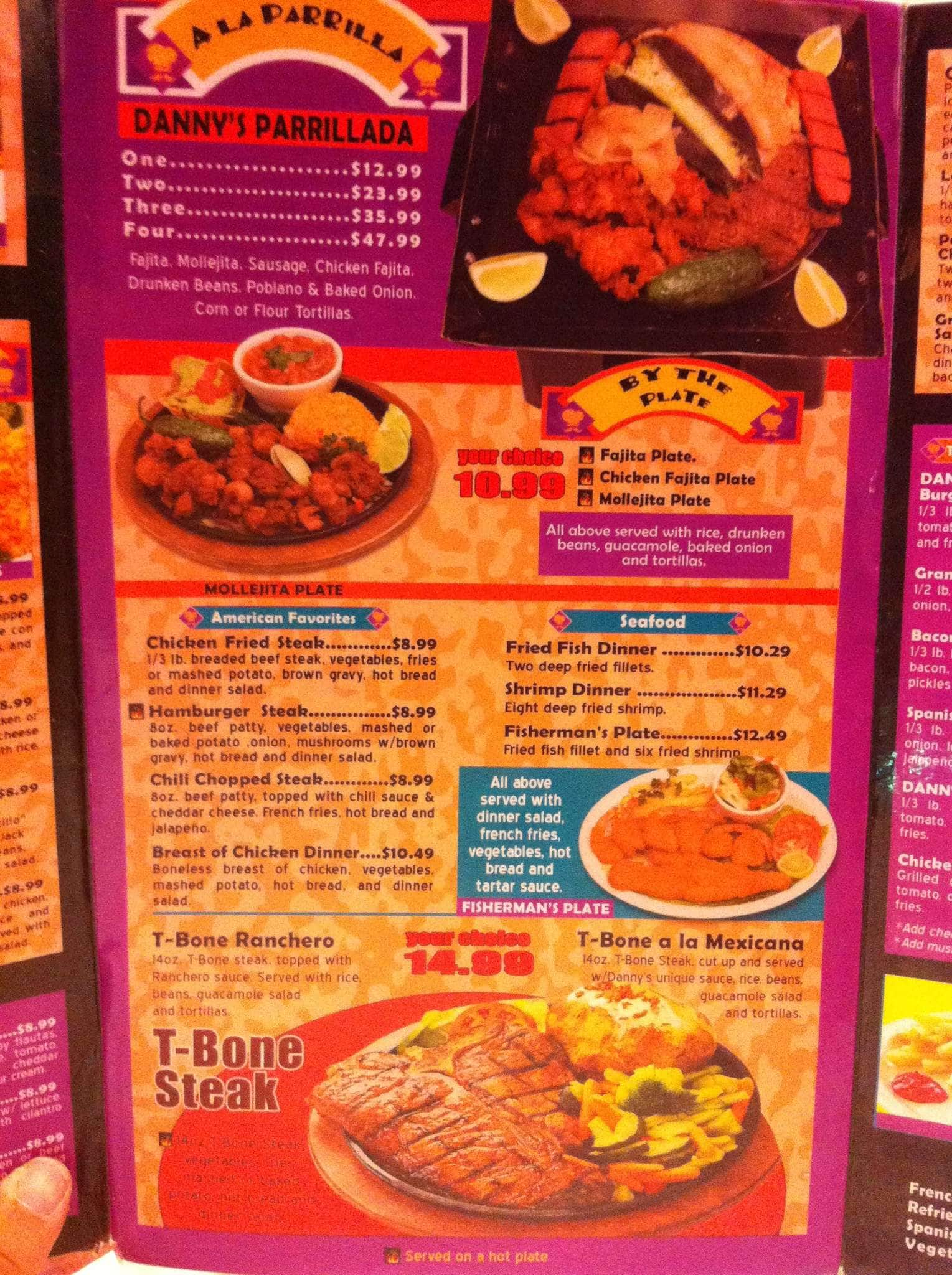 Dannys Restaurant Menu Menu Untuk Dannys Restaurant Hillside Laredo