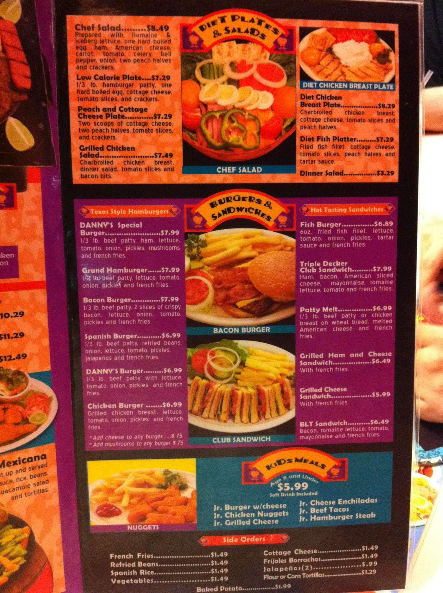 Menu At Danny S Restaurant Laredo San Bernardo Ave