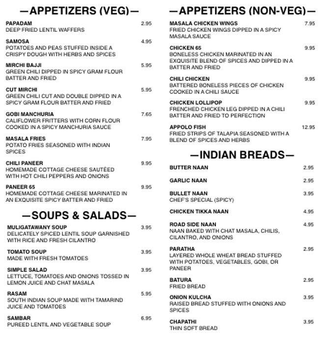 Southern Spice Indian Restaurant Menu - Urbanspoon/Zomato