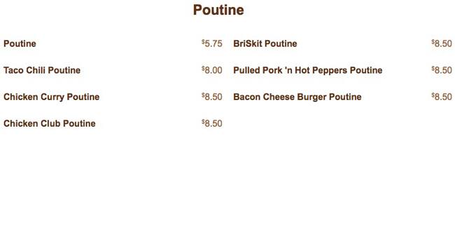 Briskit menu