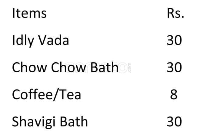 Sri Raghavendra Stores menu