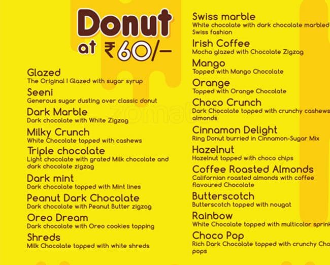 Donut House Menu, Menu for Donut House, Egmore, Chennai Zomato
