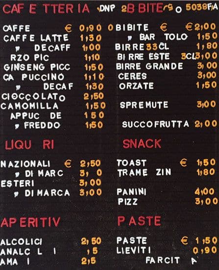 Menu di L'Oasi 