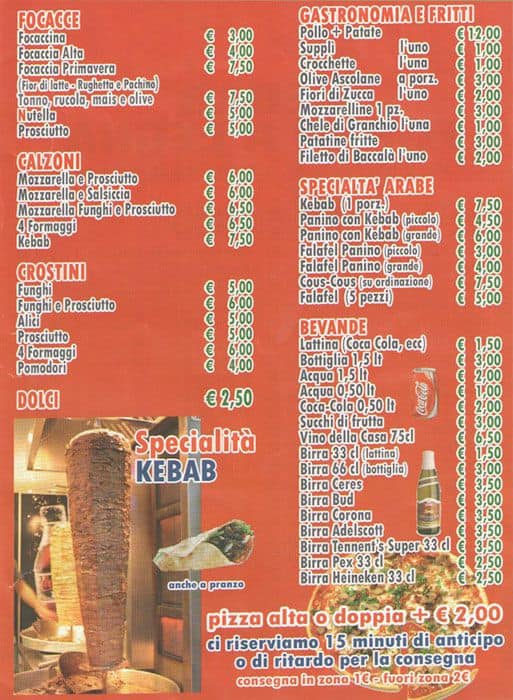Menu di Pizzeria Le Piramidi 