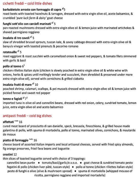 Cibo e Vino Menu Urbanspoon/Zomato
