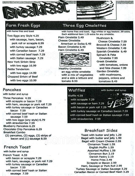 Melrose Diner Menu, Menu untuk Melrose Diner, Girard Estate