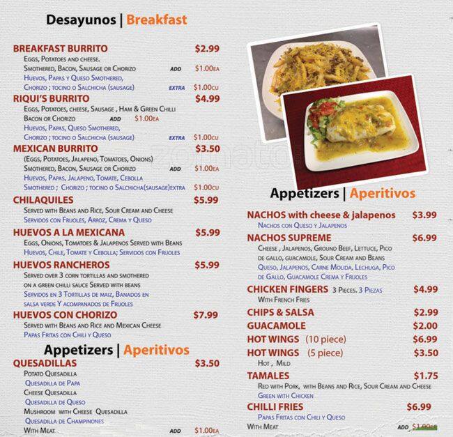 Jesus Mexican Taqueria Menu, Menu for Jesus Mexican Taqueria, Aurora