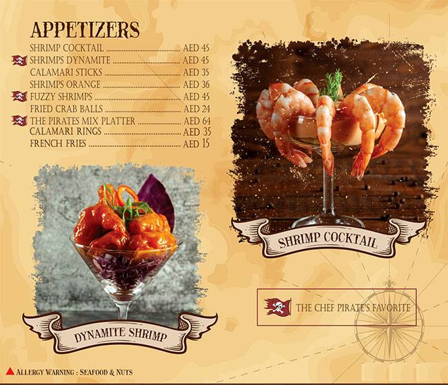 Menu at Pirates Bay Seafood Restaurant FZE, Dubai