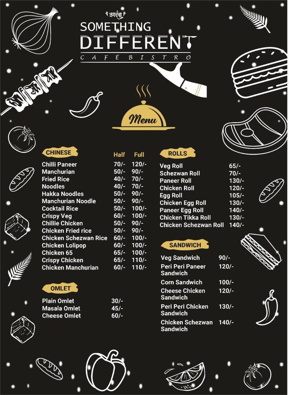 Something shop different menu