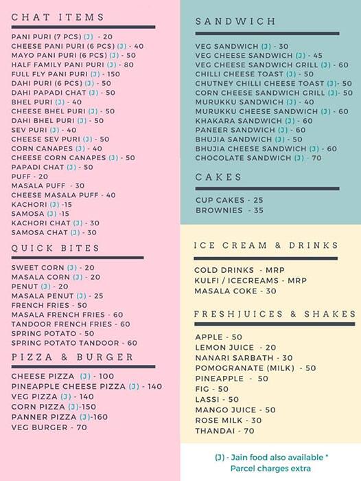 Menu at Good foods, Chennai