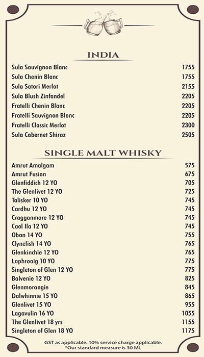 Afraa Lounge & Restaurant menu