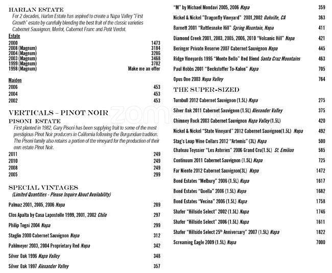 Menu at Quality Meats pub & bar, West New York, 57 W 58th St