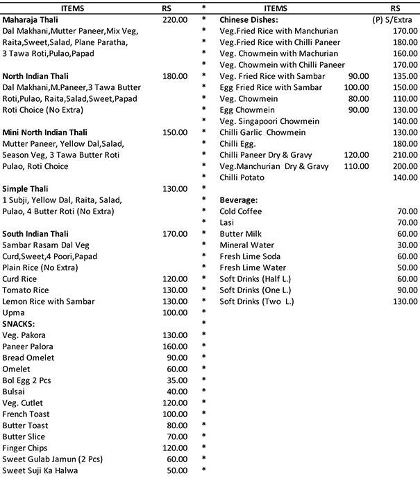 Madras Restaurant and cafe gurgaon menu