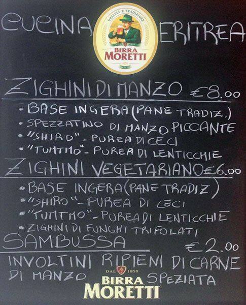 Menu di Food Corner - Eritrea 