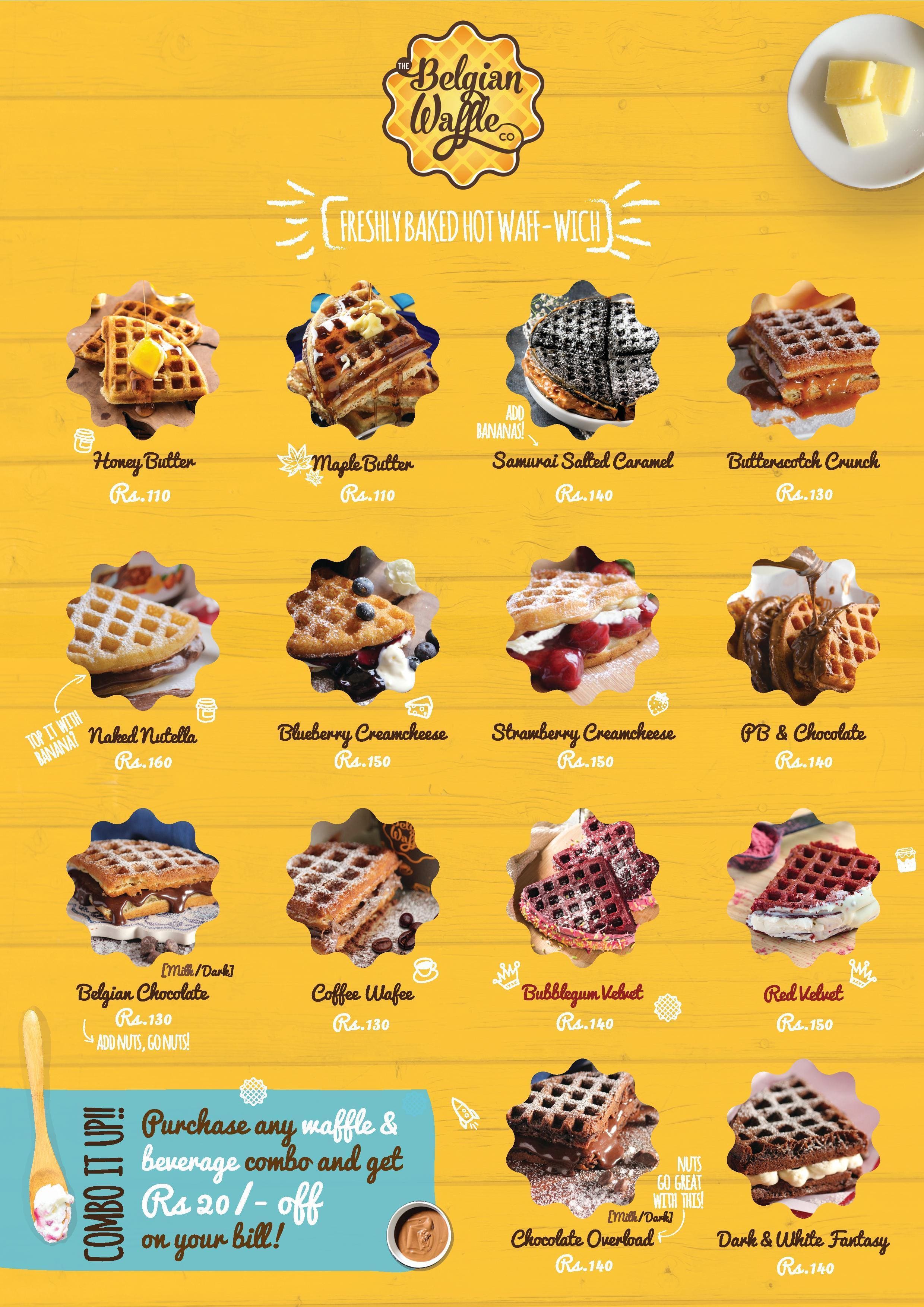 The Belgian Waffle Co. Menu, Menu for The Belgian Waffle Co., JM Road