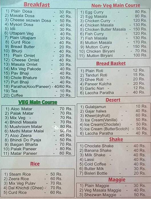 Menu at Food capital Restaurant, Raipur