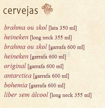 Padaria Filó cardápio