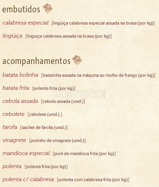 Padaria Filó cardápio