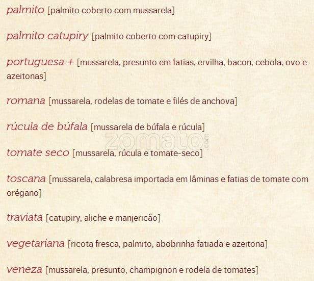 Padaria Filó cardápio