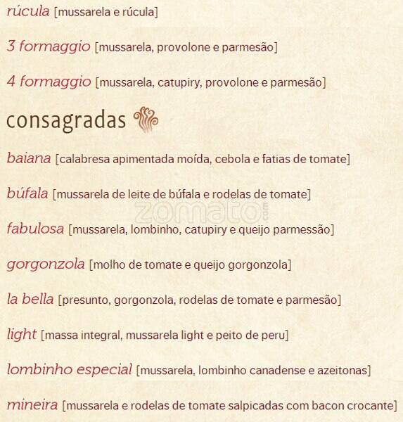 Padaria Filó cardápio