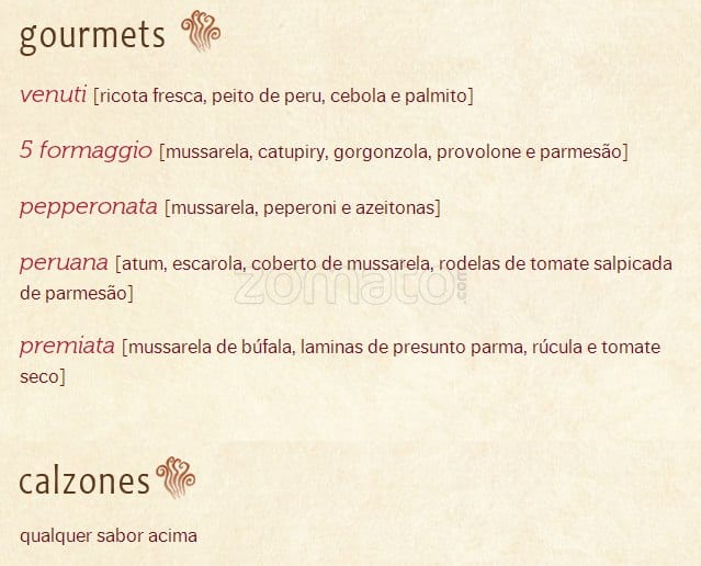 Padaria Filó cardápio