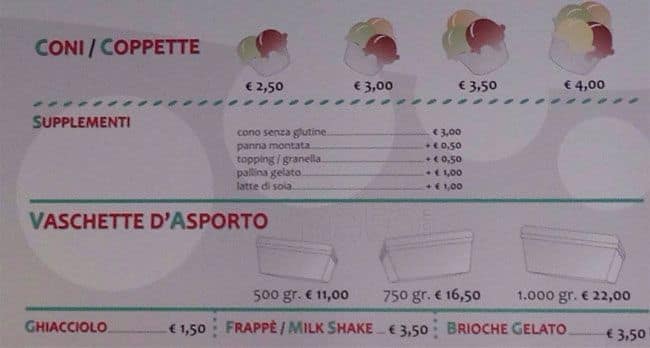 Menu di Frozen by Arancin Cannoli e Granite 